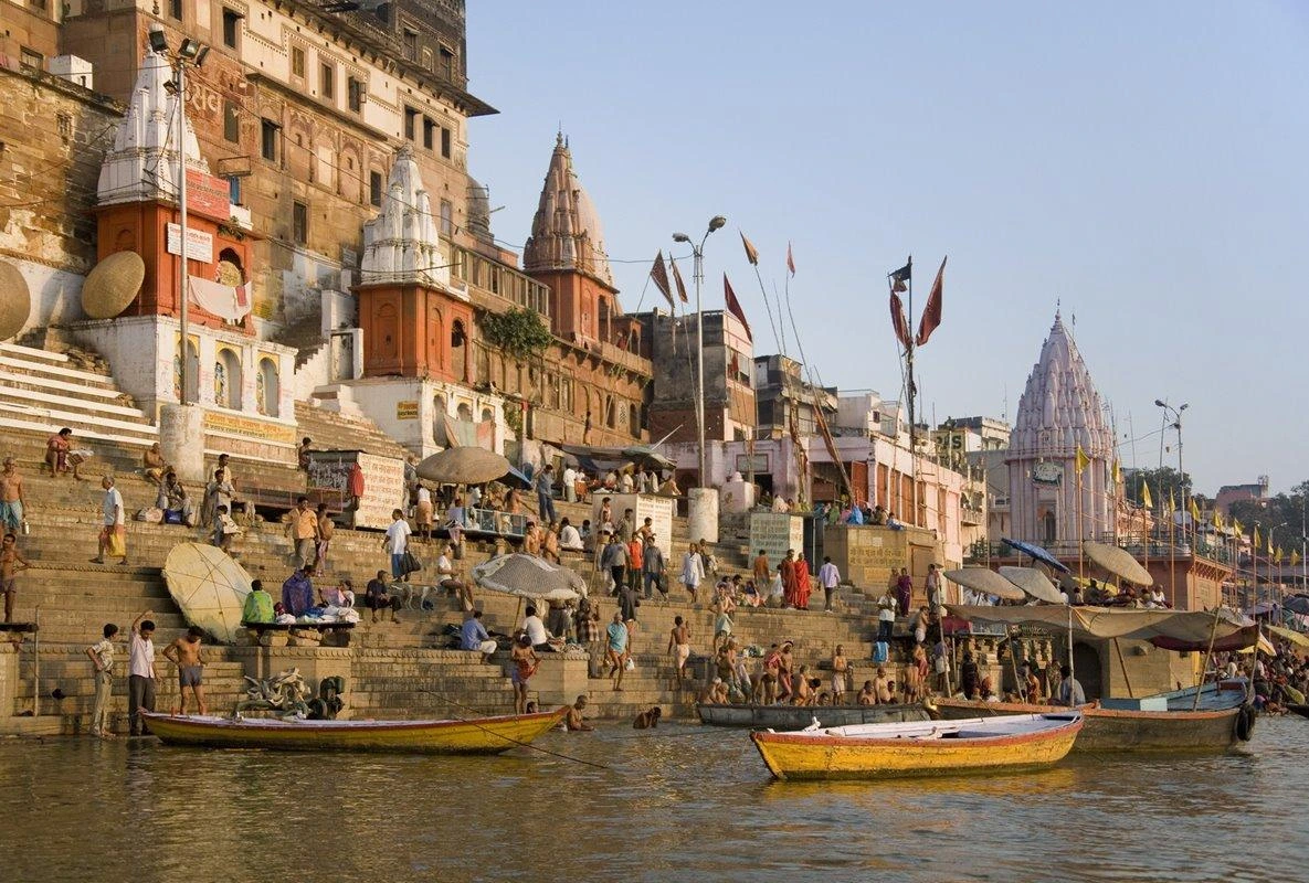 Ganga Ghats on the banks of the Ganges in Varanasi, Uttar Pradesh